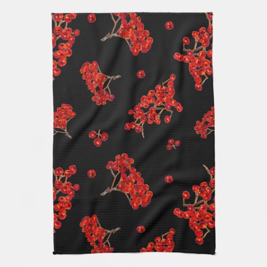 Rowan Berry Kitchen Handtuch Schwarz (Vertikal)