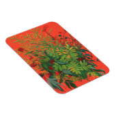 Rowan Blätter & Red Berries über Orange Modern Flo Magnet (Rechte Seite)