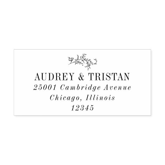 ROWAN Botanical Return Address Gummistempel (Prägung)