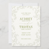 ROWAN Botanical Wedding Photo Save The Date (Vorderseite)