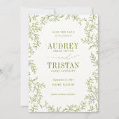 ROWAN Botanical Wedding Photo Save The Date (Vorderseite)