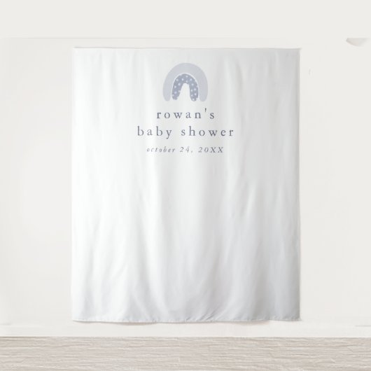 ROWAN Boy Blue Boho Rainbow Baby Duschvorhang Wandteppich (Vorderseite)