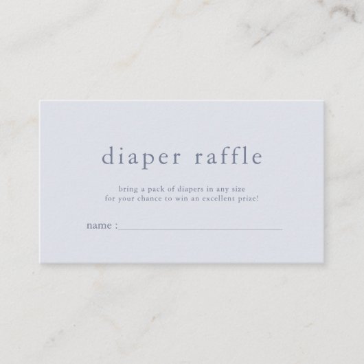 ROWAN Boy Blue Diaper Raffle Card Begleitkarte (Vorderseite)