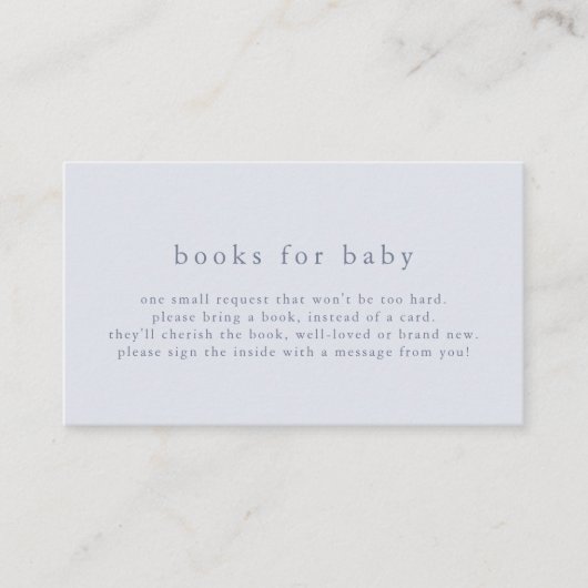 ROWAN Boy Blue Simple Baby Showbücher für Baby Begleitkarte (Vorderseite)