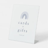 ROWAN Boy Boho Rainbow Baby Duschkarten Geschenke Sockelschild (Vorderseite)