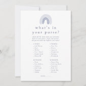 ROWAN Boy Rainbow Was in Ihrer Purse Game Card ist Einladung (Vorderseite)