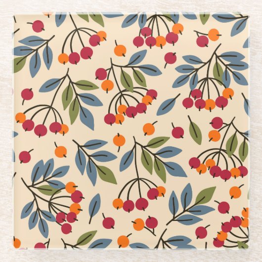 Rowan Branches: Textile Vintag Charm Glasuntersetzer (Vorderseite)