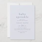 ROWAN Classic Boy Blue Boho Simple Baby Sprinkle Einladung (Vorderseite)