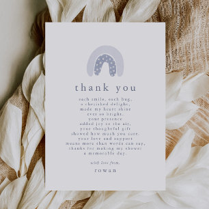 ROWAN Einzigartiger Boy Blue Boho Rainbow Baby Dus Dankeskarte