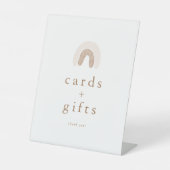 ROWAN Girl Boho Rainbow Baby Duschkarten Geschenke Sockelschild (Vorderseite)