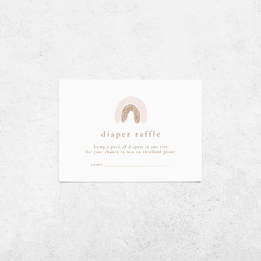 ROWAN Girl Boho Rainbow Baby Shower Diaper Raffle Begleitkarte