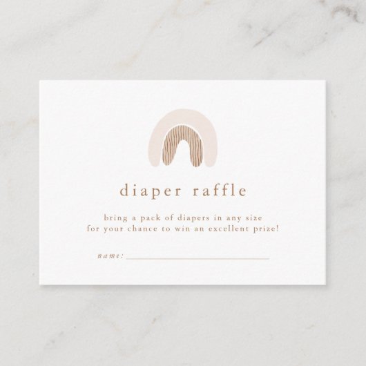 ROWAN Girl Boho Rainbow Baby Shower Diaper Raffle Begleitkarte (Vorderseite)