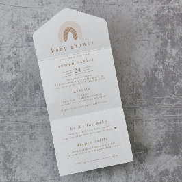 ROWAN Girl Boho Rainbow Diaper Raffle Baby Dusche All In One Einladung