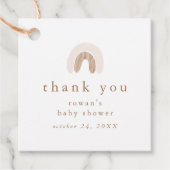 ROWAN Girl Pink Boho Rainbow Baby Dusche Vielen Da Geschenkanhänger (Vorderseite)