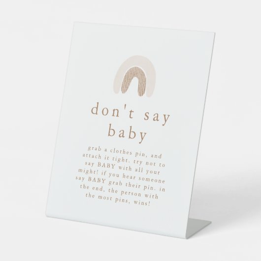 ROWAN Girl Rainbow Say Baby Shower Sockelschild (Vorderseite)