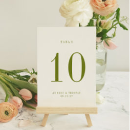 ROWAN Green Wedding Table Number Card Einladung