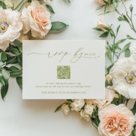 ROWAN Minimalist Wedding QR Code RSVP Karte