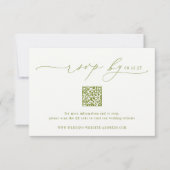 ROWAN Minimalist Wedding QR Code RSVP Karte (Vorderseite)