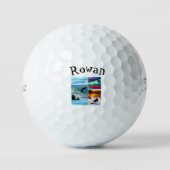 Rowan Name Mit Surfenden Schimpansen, Golfball (Vorderseite)