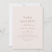 ROWAN Neutral Pink Gold Boho Simple Baby Sprinkle Einladung (Vorderseite)