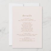 ROWAN Neutral Pink Gold Boho Simple Baby Sprinkle Einladung (Rückseite)