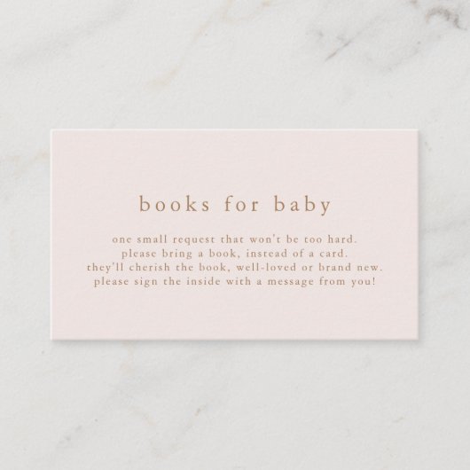 ROWAN Pink Gold Einfache Baby Duschbücher für Baby Begleitkarte (Vorderseite)