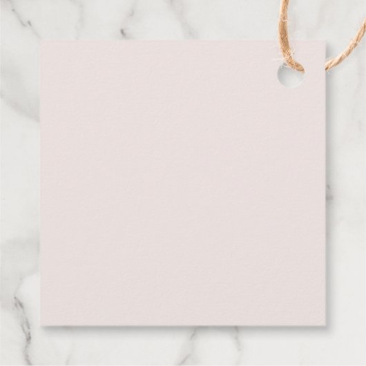 ROWAN Pink Rustic Simple Baby Dusche Vielen Dank Geschenkanhänger (Rückseite)