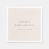 ROWAN Pink und Gold Rustikale einfache Babydusche Serviette (Vorderseite)