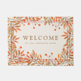 Rowan Red Berries & Herbstlaubs Custom Botanical Fußmatte