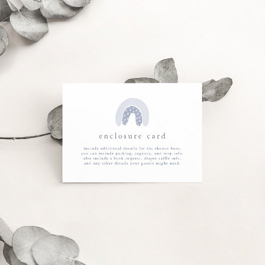 ROWAN Spring Boy Blue Boho Rainbow Baby Dusche Begleitkarte