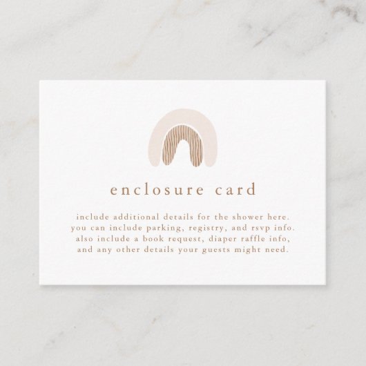 ROWAN Spring Girl Pink Boho Rainbow Baby Dusche Begleitkarte (Vorderseite)