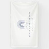 ROWAN Summer Boy Blue Boho Rainbow Baby Dusche Banner (Vertikal)