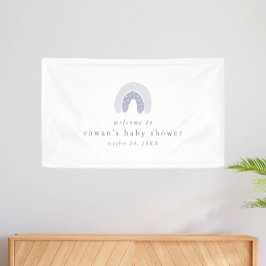 ROWAN Summer Boy Blue Boho Rainbow Baby Dusche Banner
