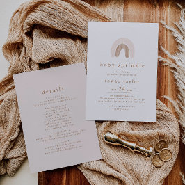 ROWAN Unique Girl Pink Boho Rainbow Baby Sprinkle Einladung