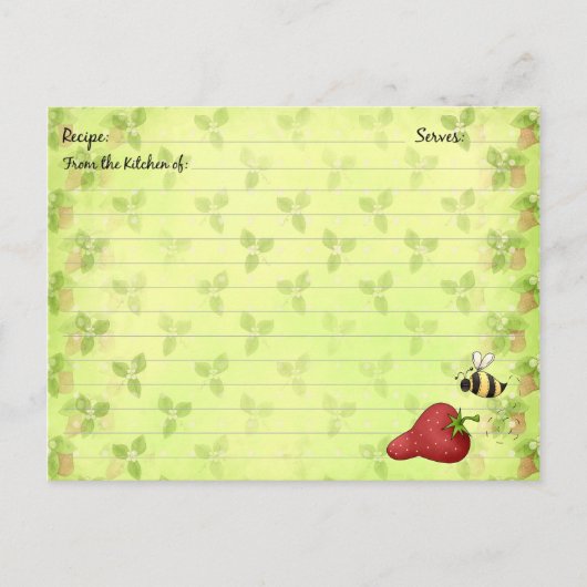 Rowberry Recipe Cards Postkarte (Vorderseite)