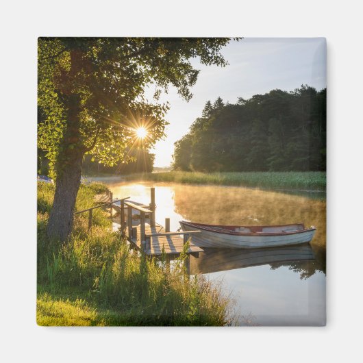 Rowboat Am See verankert Magnet (Vorne)