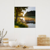 Rowboat Am See verankert Poster (Küche)