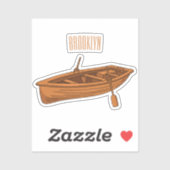 Rowboat-Cartoon-Abbildung Aufkleber (Blatt)
