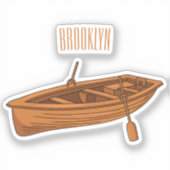 Rowboat-Cartoon-Abbildung Aufkleber (Vorderseite)