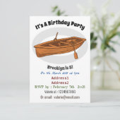 Rowboat-Cartoon-Abbildung Einladung (Stehend Vorderseite)