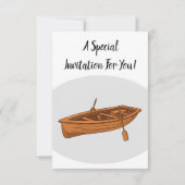 Rowboat-Cartoon-Abbildung Einladung (Rückseite)