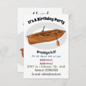 Rowboat-Cartoon-Abbildung Einladung (Vorne/Hinten)