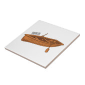 Rowboat-Cartoon-Abbildung Fliese (Seite)