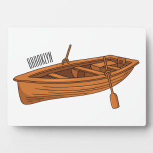 Rowboat-Cartoon-Abbildung Fotoplatte