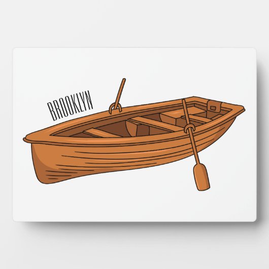 Rowboat-Cartoon-Abbildung Fotoplatte (Vorderseite)