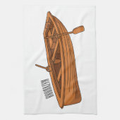 Rowboat-Cartoon-Abbildung Geschirrtuch (Vertikal)