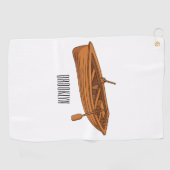 Rowboat-Cartoon-Abbildung Golfhandtuch (Horizontal)