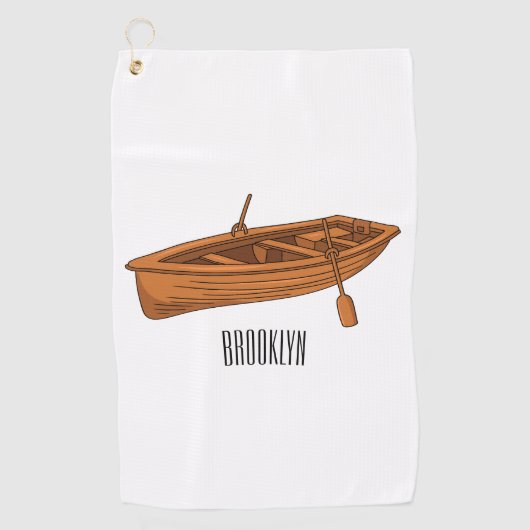 Rowboat-Cartoon-Abbildung Golfhandtuch (Vorderseite)