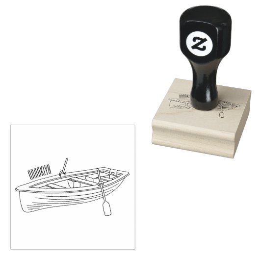 Rowboat-Cartoon-Abbildung Gummistempel (Stempel)