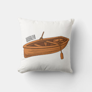 Rowboat-Cartoon-Abbildung Kissen